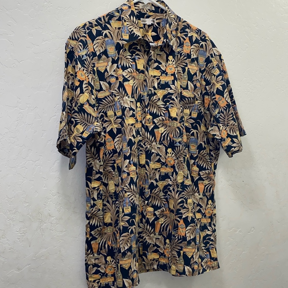 Pierre Cardin 100% Cotton Hawaiian Shirt Excellent Used Condition Men’s Large
